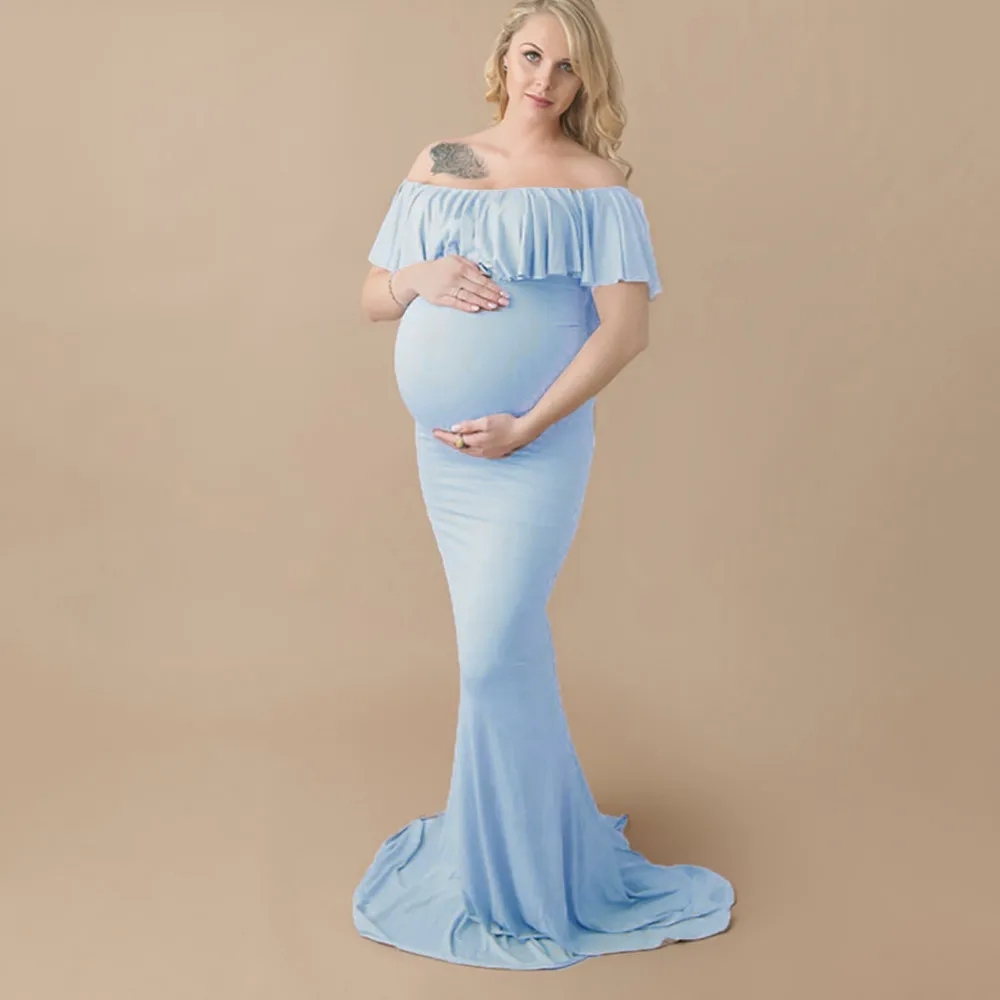 ARLONEET для женщин с открытыми плечами Pregnants Сексуальная фотография Реквизит кормящих длинное платье макси платья Одежда для беременных CJ15