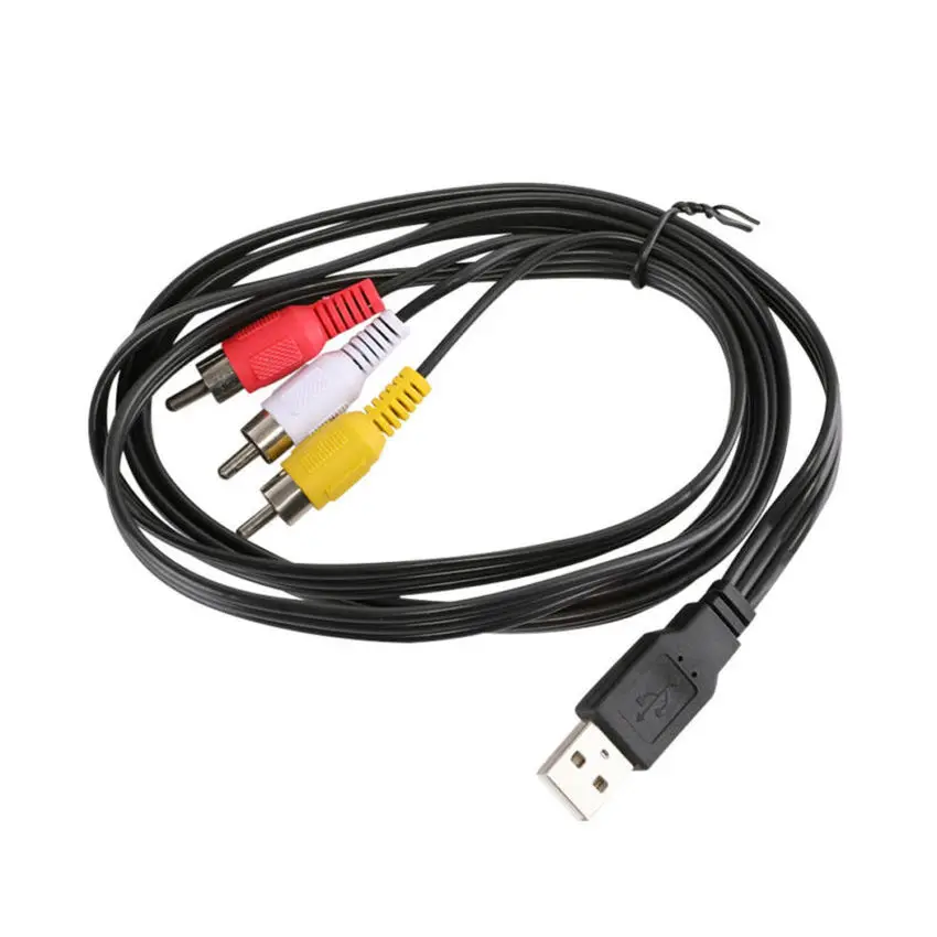 1,5 м/5 футов 3 RCA штекер к USB Мужской адаптер аудио видео данных CD/DVD кабель