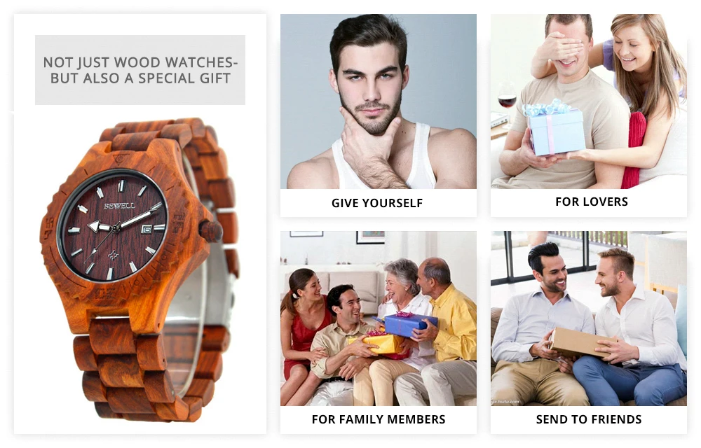 BEWELL WOODEN WATCH