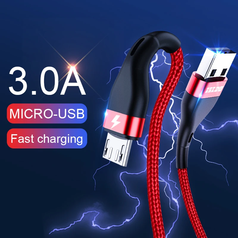 

ISIDO Micro USB Cable For Xiaomi Redmi Note 5 Pro 4X 4 Charger Cable For Samsung Huawei USB Phone Charger Charging Data Cable
