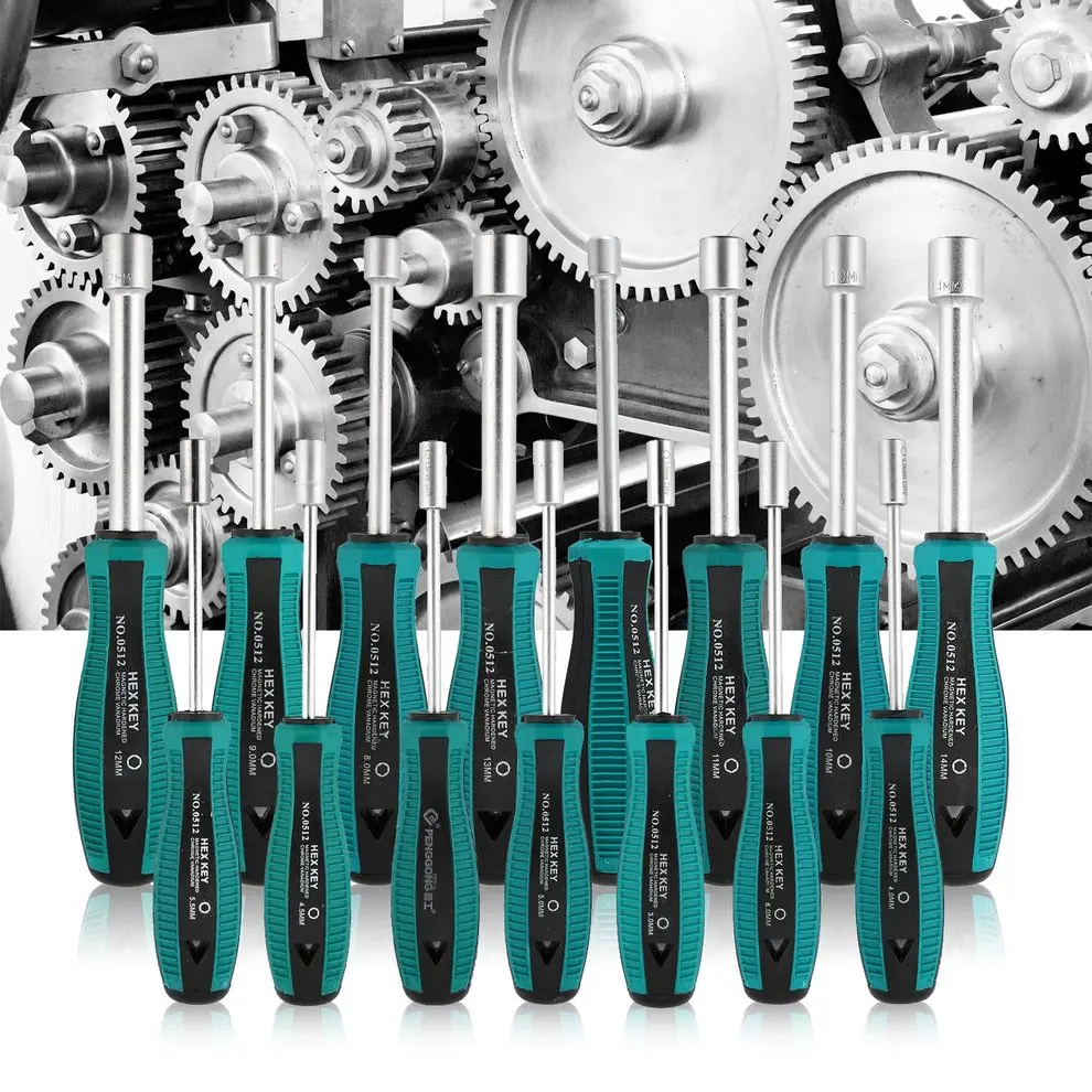 0512 Portable Hex Head Socket Driver Wrench Screwdriver Hex Nut Key Hand Toolin Sheet Metal