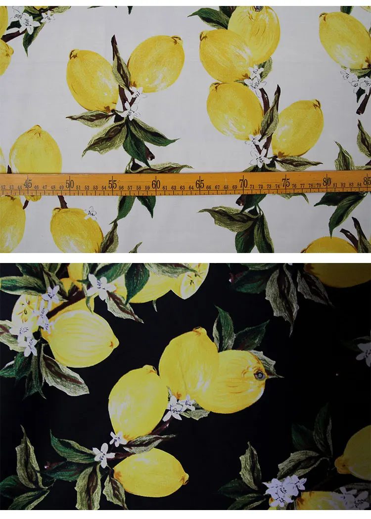 Хлопковая ткань с лимонным принтом винтажная Лоскутная Ткань пачка стеганая ткань тильда для шитья Diy ткань