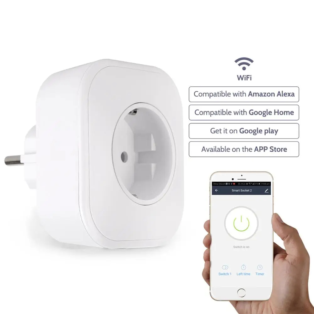 Германия Горячая продажа умный переключатель розетка 10А Prise Wifi с Alexa/Google|Умные