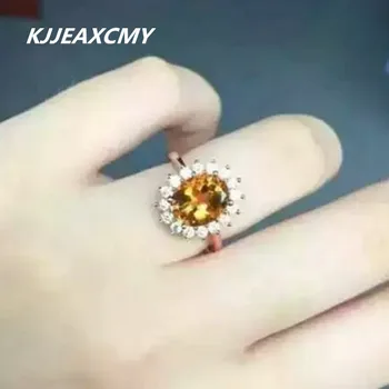 

KJJEAXCMY natural citrine rings, inlaid jewelry wholesale, S925 silver jewelry