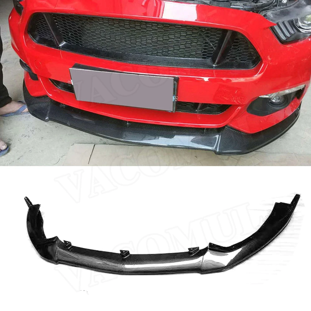 Углеродное волокно передний бампер спойлер для Ford Mustang 2015 2016 2017 автомобильный
