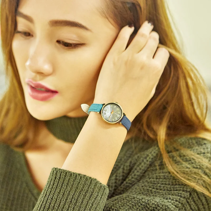 Женские часы с синими джинсами античные кварцевые Julius роскошные Брендовые