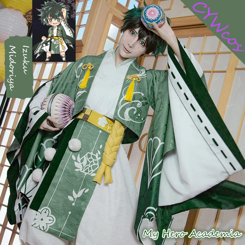 Костюм для косплея моя геройская Академия Izuku Midoriya deku кимоно с цветами фестиваля