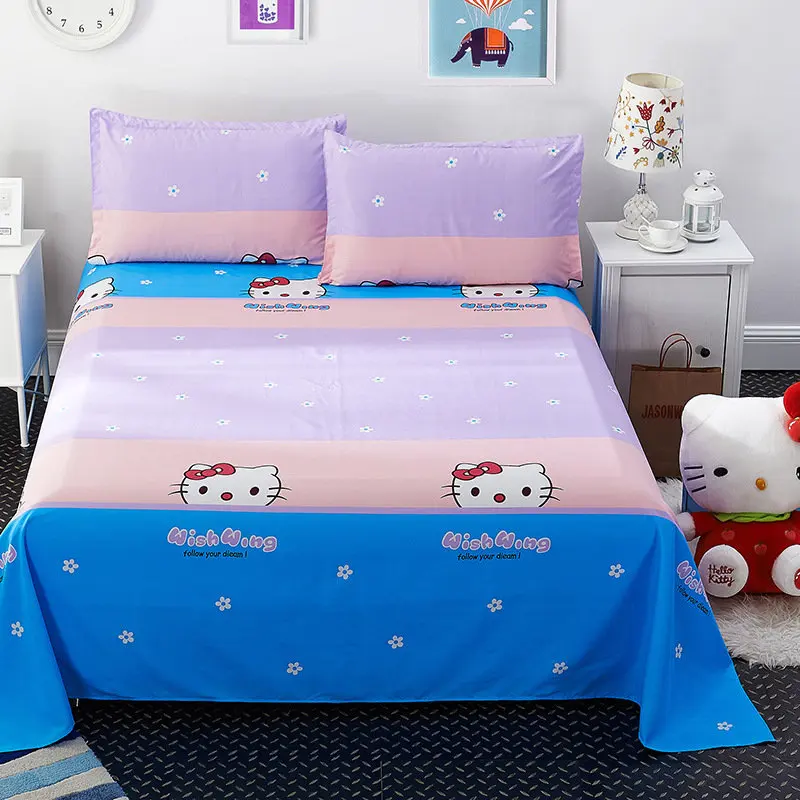 Cartoon Animal Matress Cover 1PC Polyester Mattress Pad Colorful Fitted Sheet Anti-dirty Durable Family Bedding Sheet