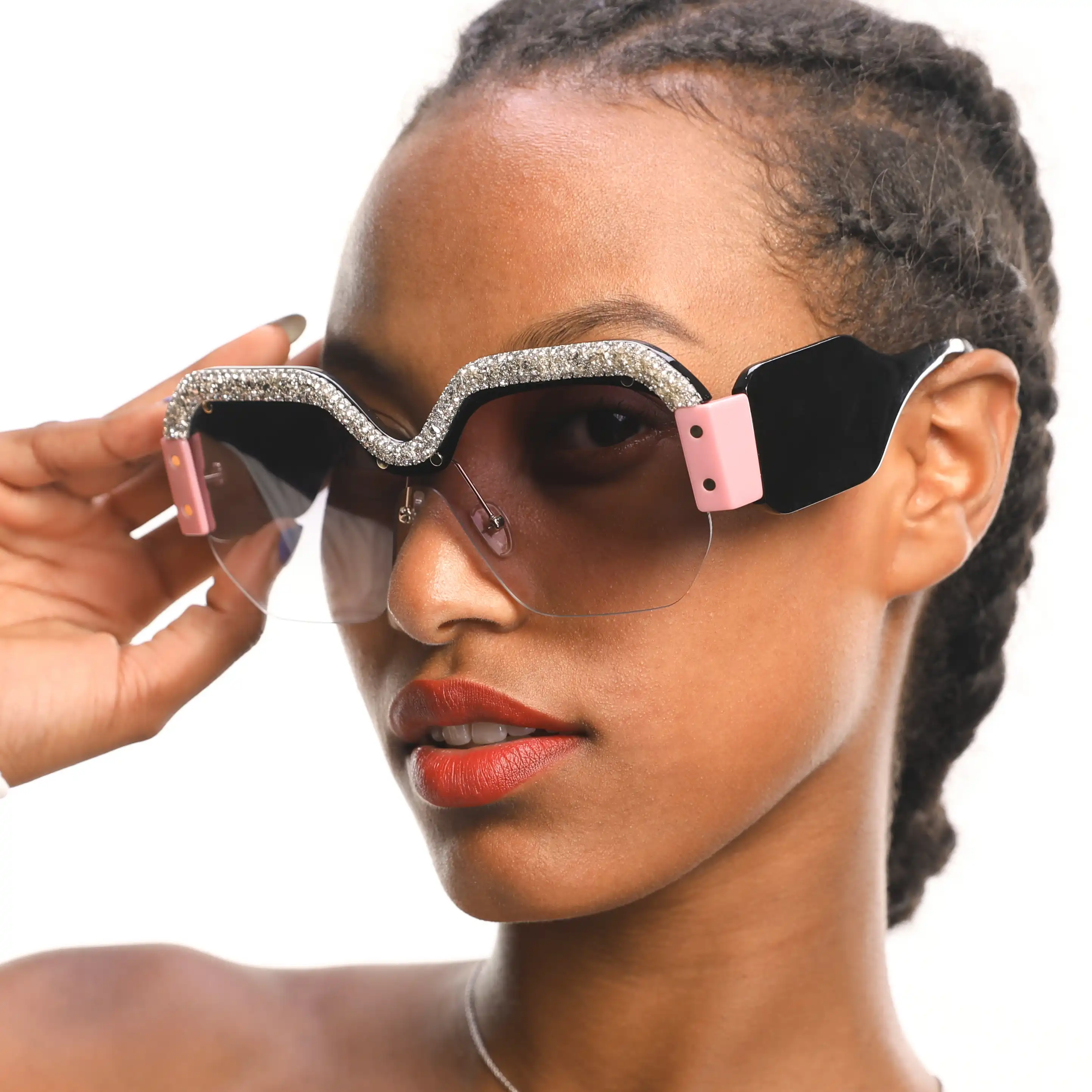 rimless oversized glasses