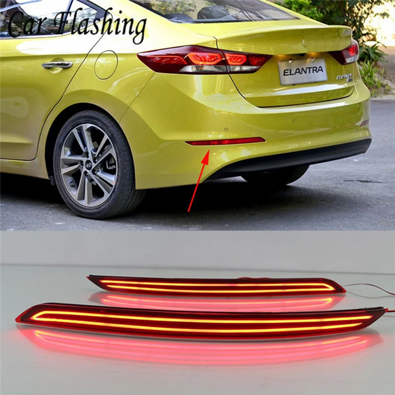 

Car Flashing 1set Car LED DRL Rear Bumper tail light lamp Brake lamp DRL reflector lights For Hyundai Elantra 2016 2017 AUTO