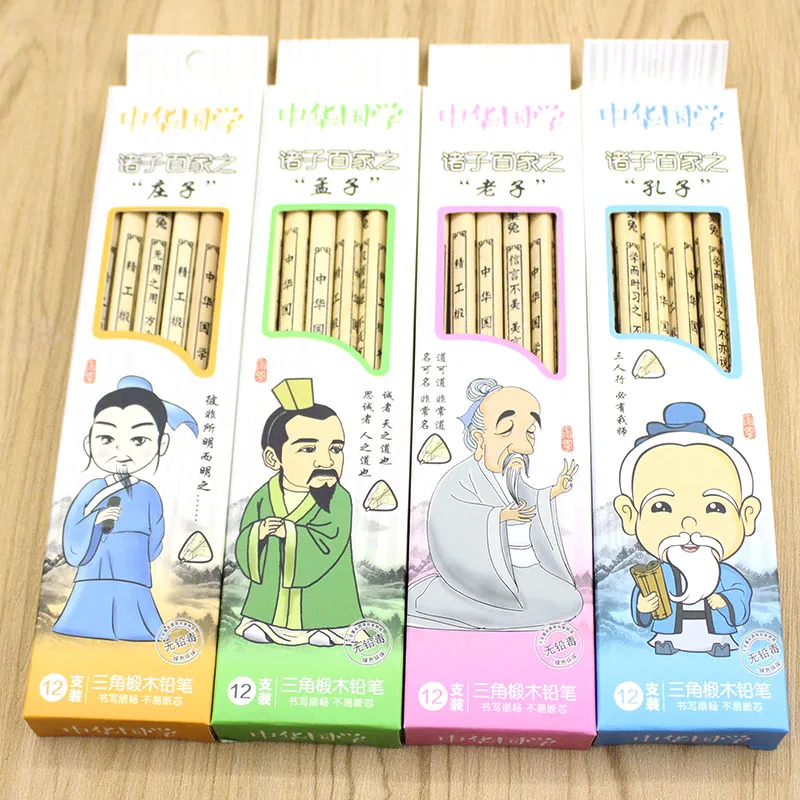 12 шт./компл. экологический карандаш HB студенческий треугольный для детской