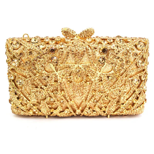 gold diamante clutch