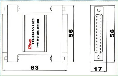 TOWE AP-DB25-V24/25 25-контактный разъем d-типа, 12 В Защита линии передачи данных RS232 RS422 RS485 разъем SPD стабилизатор напряжения