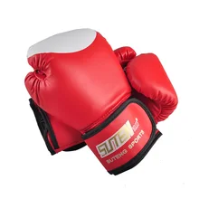 Brand PU Boxing Gloves Kickboxing MMA Training equipment Fighting Sandbag Gloves SUTENG Sanda Glove White Top