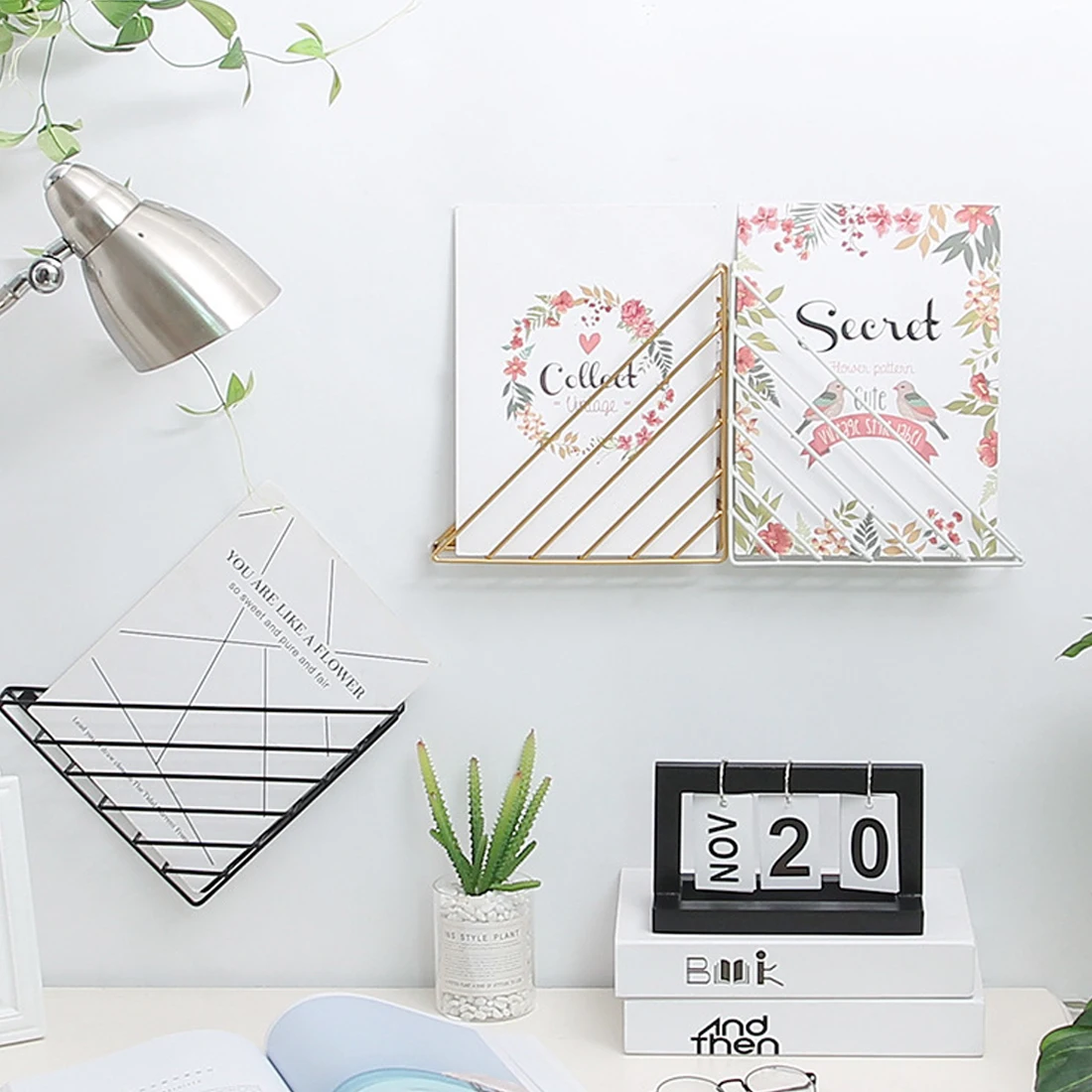 الشمال نمط مجلة رف اللوحة تخزين الرف بسيط الحديد حامل سلة غسيل معلقة المنزل الديكور