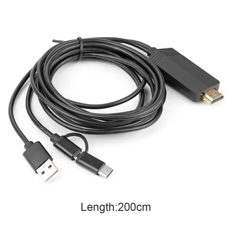 2 в 1 телефон 2 м HDMI 1080 P HDTV тот же экран линия адаптер провода для Android