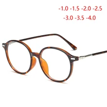 TR90 прозрачные зеркальные овальные очки для близорукости, женские леопардовые оправы, 1,56 асферические линзы, близорукие очки по рецепту 0~-4,0