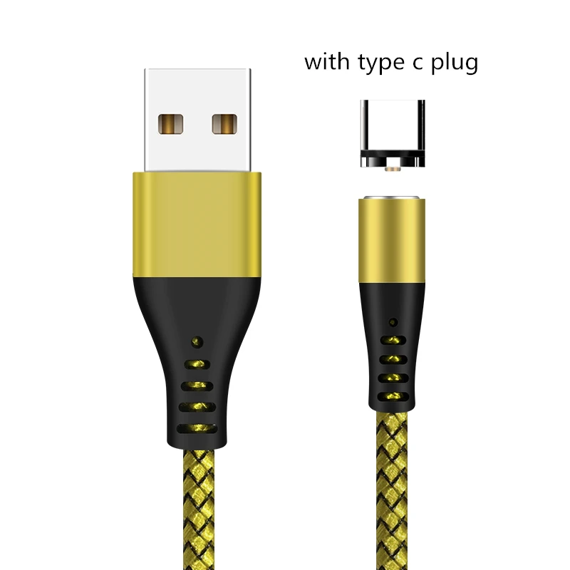 SUNPHG Магнитный Micro usb type-C кабель Магнитный зарядный провод 1 м кабель для зарядного устройства для iPhone xs max type-C кабели для Xiaomi samsung - Цвет: gold type c plug