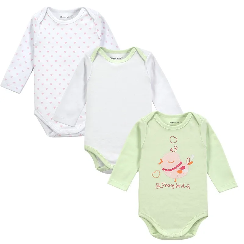 Хлопковый Детский комбинезон с длинными рукавами, комбинезон для малышей, комбинезон для мальчиков и девочек, боди, костюм, одежда для малышей, Размер 0-12 месяцев - Цвет: as picture
