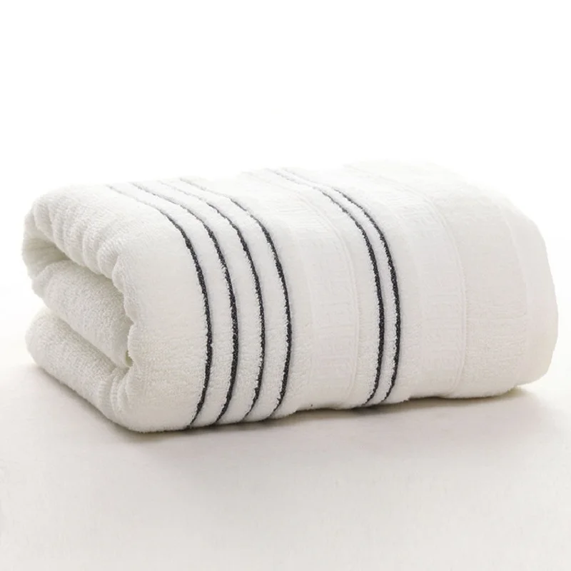 Для мужчин большой Размеры 70x140 см 100% хлопок Полотенца Striped Jacquard Абсорбирующие Soft Полотенца s Для Взрослых Пляжное полотенца Ванная комната