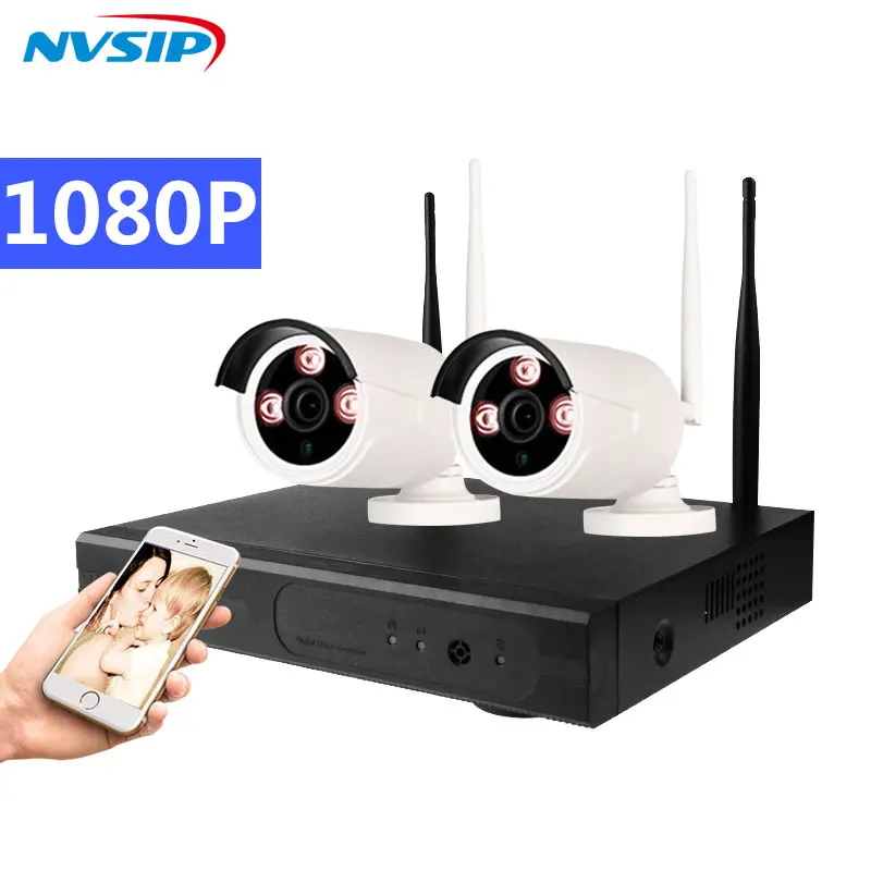 4CH wifi CCTV система Беспроводной NVR комплект 2 шт 960P HD IP камера 1.3MP наружная Водонепроницаемая домашняя система видеонаблюдения
