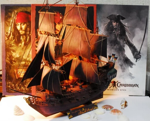 

"Pirates of the Caribbean" The Black Pearl Galleon Ship 3D Paper Models DIY Paper Ship Scale Model Doll Toys For Children Adult
