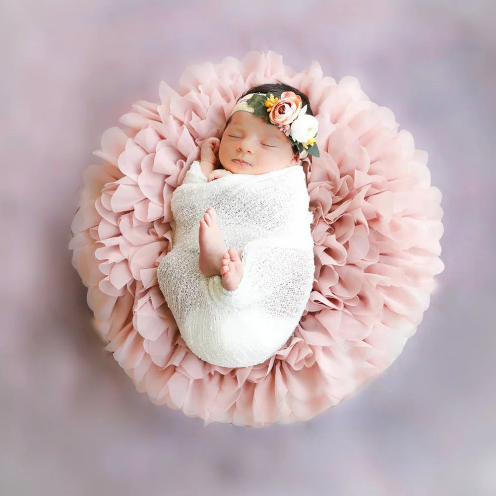 2 шт./лот мягкое шифоновое круглое одеяло для новорожденных реквизит фотосъемки