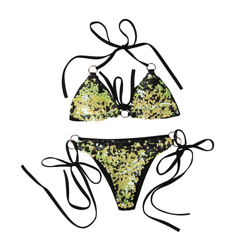 Купальник бикини женщин 2018 maillot de купальный костюм бикини Femme пляжные бикини мягкой блестки Бюстгальтер Установить новый Треугольники