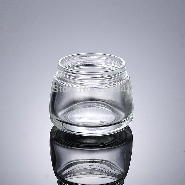 130G transparent clear glass jar ,cream jar ,face mask jar with silver