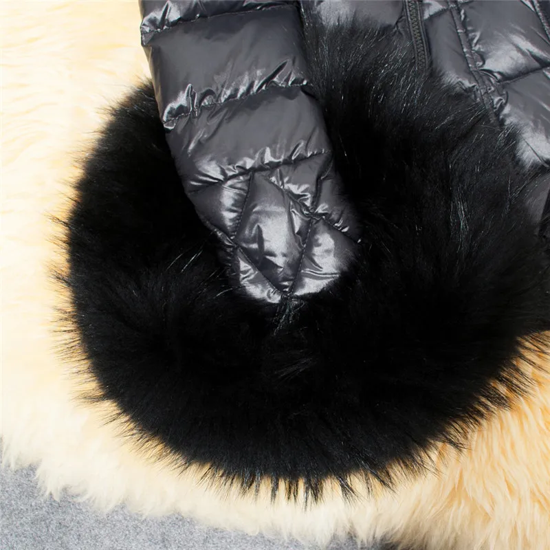 #2533 T0542 D новые зимние Для женщин с длинными рукавами меховой воротник хлопковая