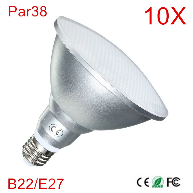 Энергосберегающие светодиодные Освещение высокое Яркость E27/B22 PAR38 светодиодные лампы прожектор теплый/холодный белый лампа 10 шт