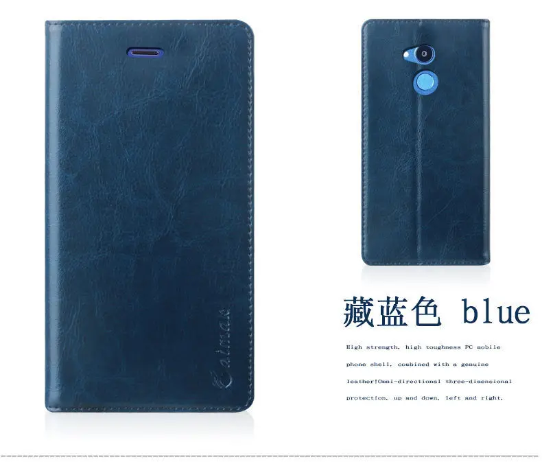 Роскошная натуральная кожа чехол для huawei Honor 6C Pro фирмы aimak искусственный бумажник портативное зарядное устройство с присоской и тип карты чехол для huawei v9 play - Цвет: blue
