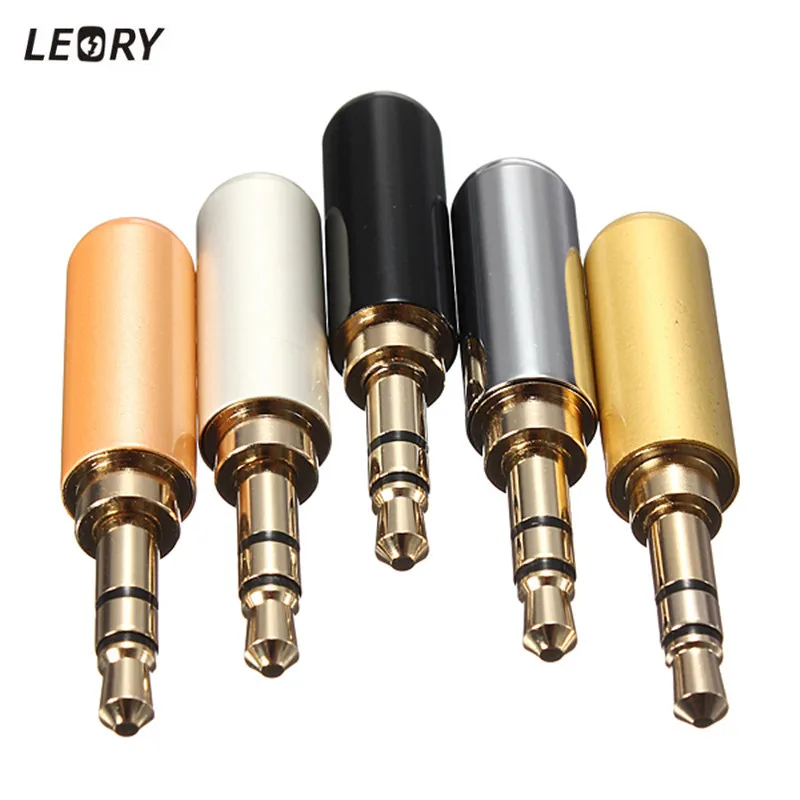 LEORY 5 шт./лот 3 полюс мм Штекерный разъем для наушников Металл Аудио паечный