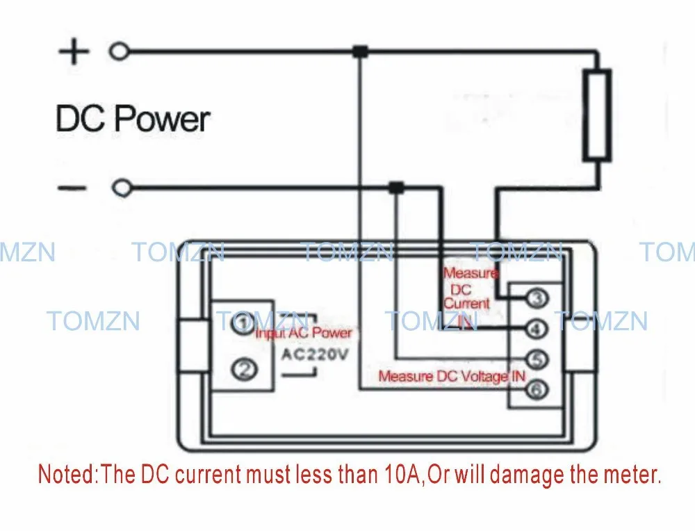 Двойной ЖК-дисплей дисплей DC Напряжение и измеритель тока Вольтметр Амперметр диапазон постоянного тока 0-199.9 В 0-10a голубой подсветкой