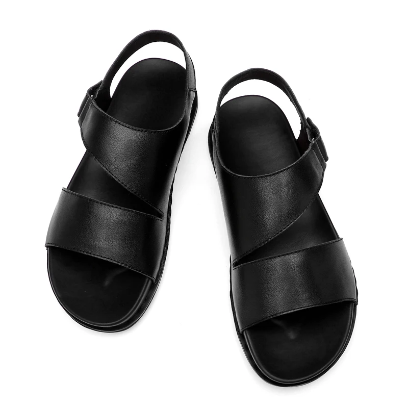 BAIDLY Men Sandals Genuine Leather Man Summer Sandals Breathable Outdoor Beach Footwear Classic Casual Fisherman Sandals