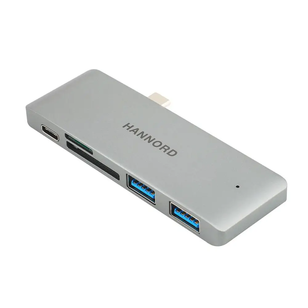 

HANNORD Type-C Hub USB-C Adapter 5 Ports Type C Hub with PD charging USB 3.0 Port SD/Micro Card Reader for MacBook Pro Dock