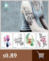 Rocooart Small Balck 6x6cm Taty Old School Design on Body Neck Art Temporary Fake Tattoo Sticker Female Tatuajes Tatuagem