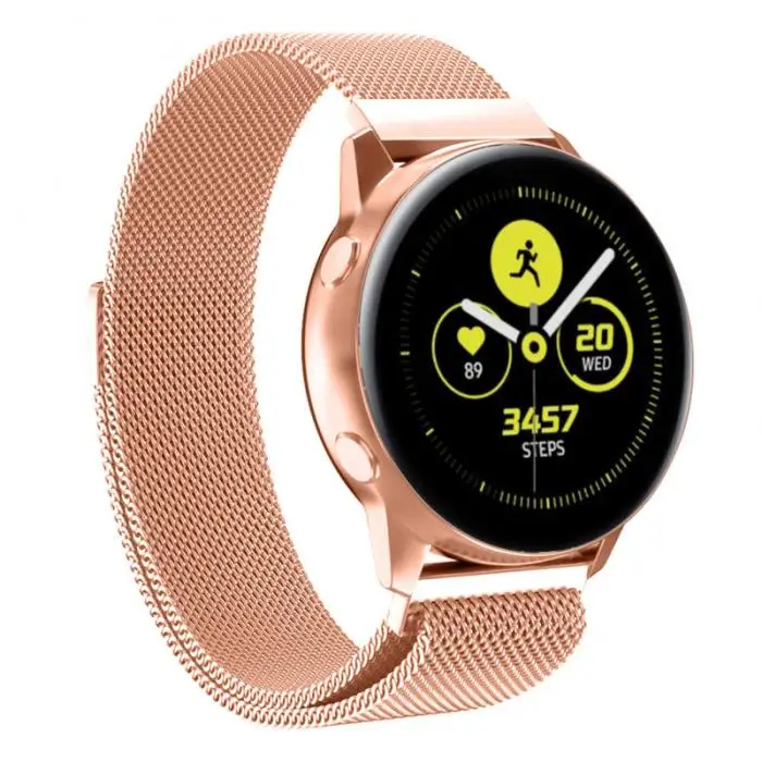 Сетчатый Миланский ремешок из нержавеющей стали для часов samsung Galaxy Watch Active DOM668