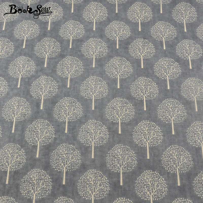 Booksew Textile Dark Grey Cotton Linen Fabric Sewing Dandelion Style Material Tissu Tablecloth Pillow Bag Curtain Cushion Zakka