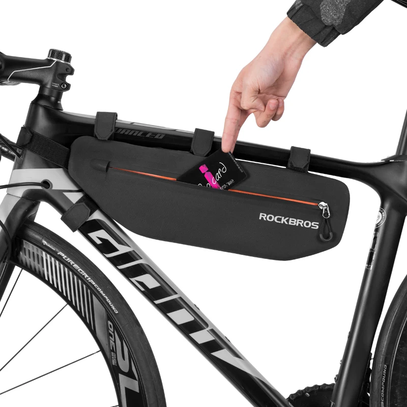 ROCKBROS водонепроницаемый велосипедный седельная сумка для велосипеда дорожный велосипед треугольная сумка корзинка аксессуары для велоспорта большая емкость Топ труба сумка 3л