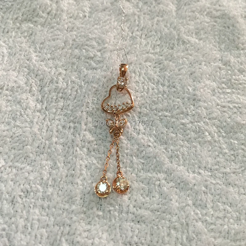 

18k gold pendants inlay with natural diamond accented fansion high quality 100% real material fine jewelry factory direct sale