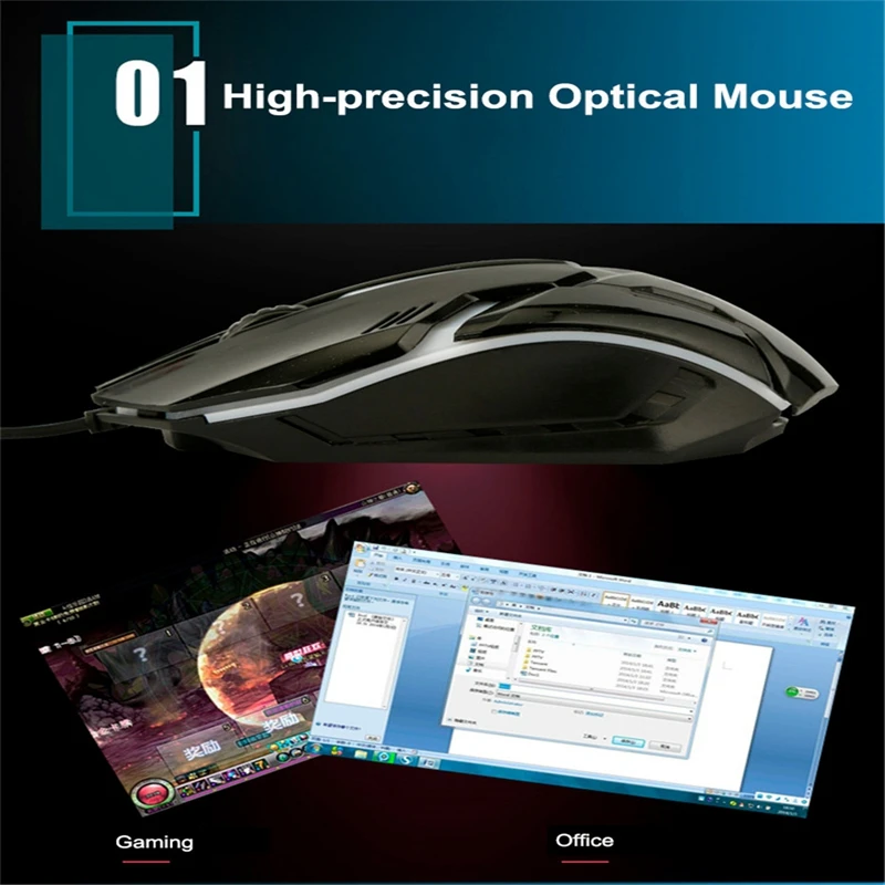 Anmck Wired Gaming Mouse For Computer USB Gamer Mice RGB Light 1600 DPI Professional Wired Game Mause For Laptop Notebook Anmck Wired Gaming Mouse For Computer USB Gamer Mice RGB Light 1600 DPI Professional Wired Game Mause For Laptop Notebook