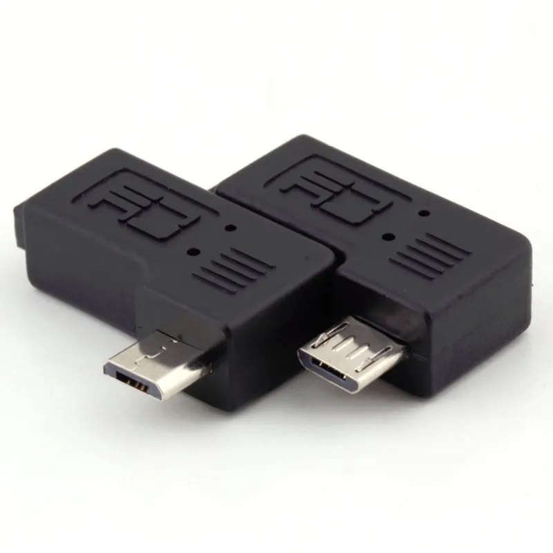 Разъем 90 градусов правый+ левый Угловой Micro USB 2,0 5Pin мужчин и женщин M/F расширение разъем адаптера(2 шт