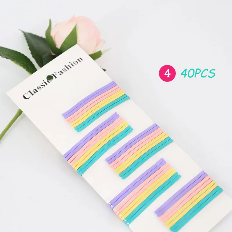 40/50pcs 5.5/6cm Hair Clip for Hair Clips Wave Flat Curved Hairpin Styling Metal Barrette Candy Color Bobby Pins for Women Girls