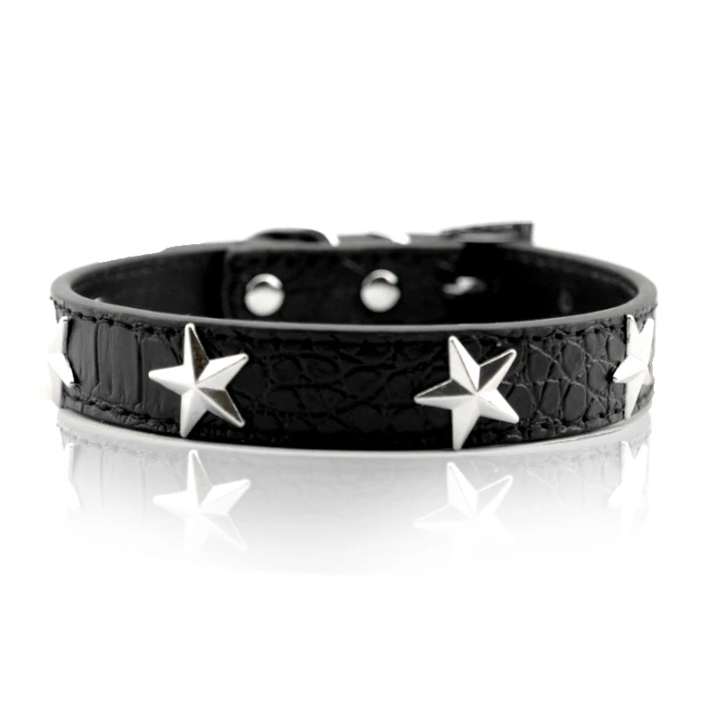 Из искусственной кожи ошейники для собак со звездами маленьких щенков|material