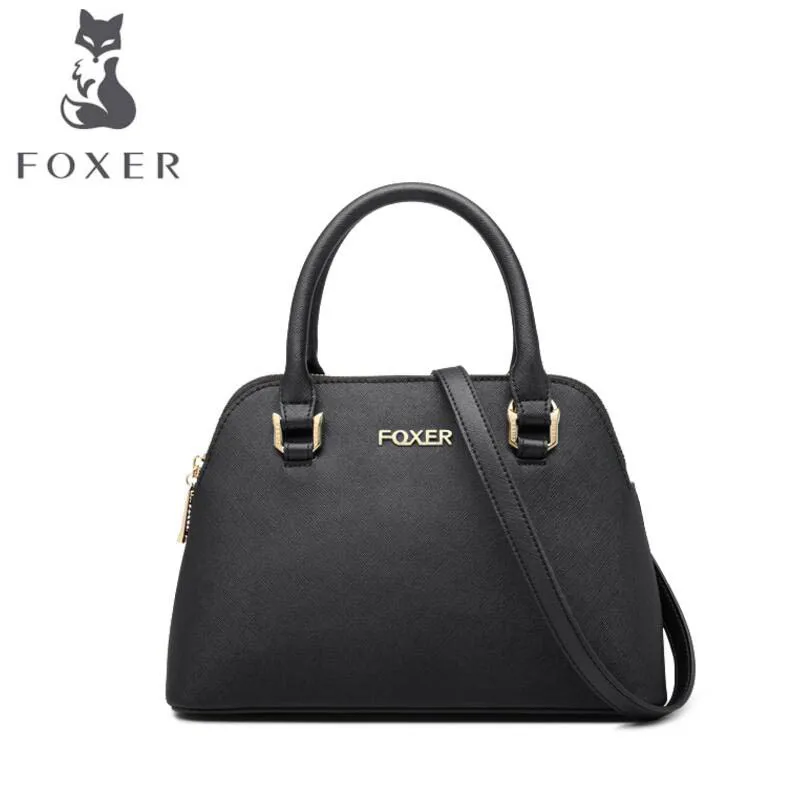 

free delivery Cow leather handbag FOXER Women's handbag 2017 autumn new messenger bag Leather shoulder bag Shell bag