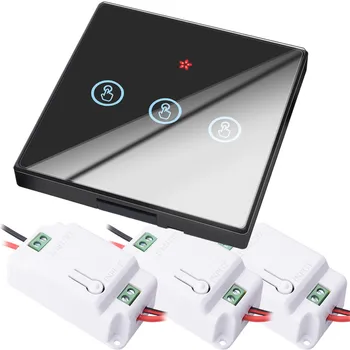 

SMATRUL Smart Wireless Touch Switch Light RF Remote Control Glass Screen 1 2 3 Gang Wall Panel Button 110V 220 Receiver Led Lamp