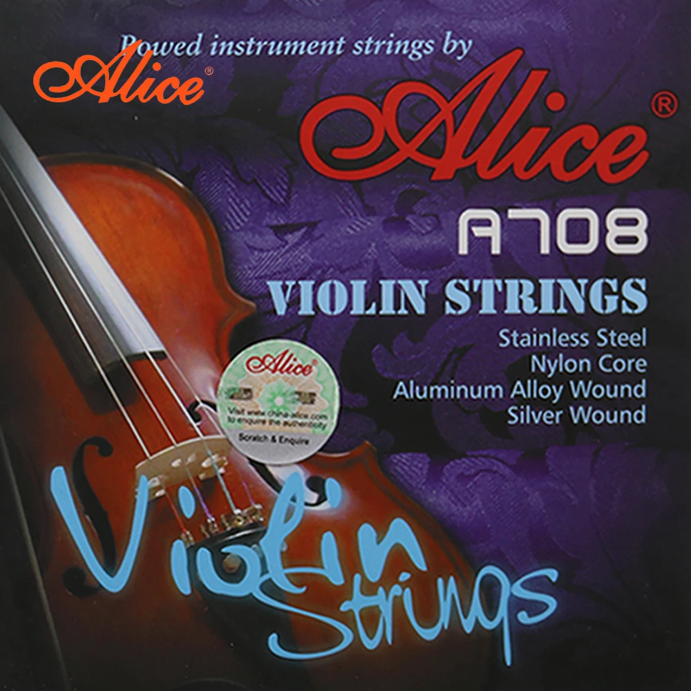 Alice A709 High Quality Violin Strings Nylon Core Aluminum Alloy Wound