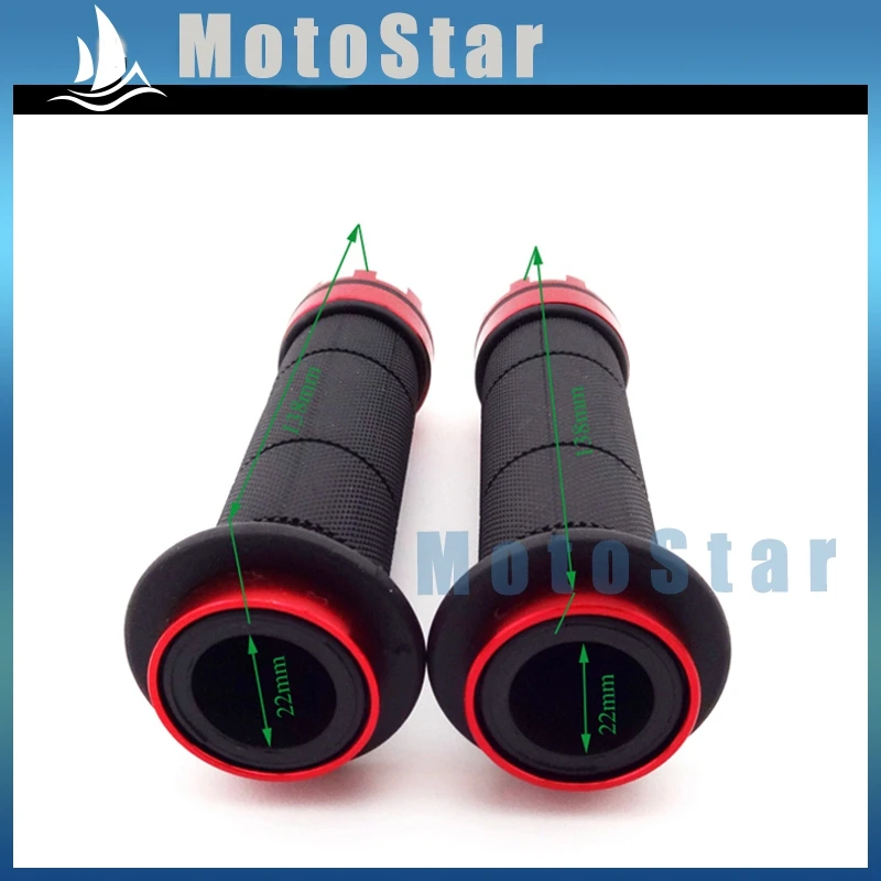 Red Aluminum Rubber 7/8'' 22mm Handlebar Left Right Handle Grips For