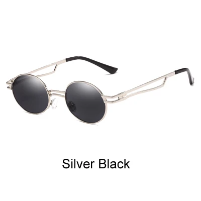 Silver Black Ralferty Винтажные Солнцезащитные очки для женщин и мужчин круглые металлические солнцезащитные очки женские мужские солнцезащитные очки в стиле хип-хоп ретро круглые оттенки черные Oculo X9101 - Цвет линз: Silver Black